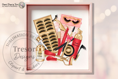 Lash Artist Sublimation PNG Red Gold Beauty Design Digital Product Image 8