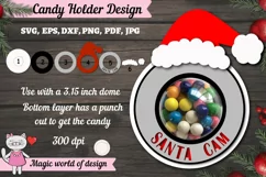 Christmas Santa cam candy dome svg, Layered Paper Cut Product Image 1