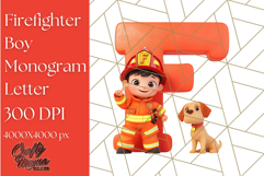 Firefighter Boys Alphabet Clipart | Fireman Letters PNG Product Image 5