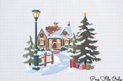 Vintage Christmas Tree Winter Clipart PNG Product Image 1