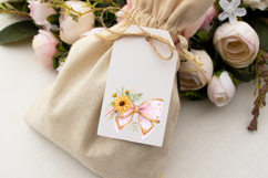 Gold Accent Boho Sunflower Coquette Bow Clipart Product Image 6