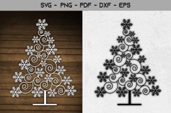 Christmas Tree For Paper Cut and Laser Template SVG Design Product Image 1