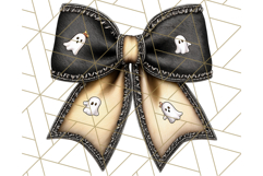 Muted Halloween Bow Clipart, Fall Ribbon PNG Autumn Hair Bow Product Image 3