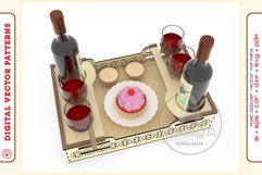 Wine Serving Tray - laser cutting file - Glowforge ready SVG Product Image 7
