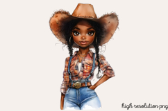 Little Cowgirl Clipart Sublimation PNG Product Image 1