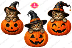 Funny Black Cat Pumpkin PNG, Black Cat Pumpkin PNG SVG Product Image 1