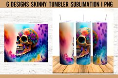 Colorful Skull Tumbler Sublimation Design PNG I 20oz Tumbler Product Image 7