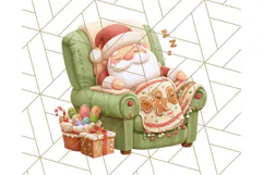 Santa’s Pajama Day Clipart, Cute Christmas Bedtime PNG Product Image 3