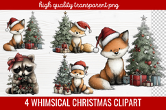 4 Whimsical Christmas Clipart | Cute Holiday PNG Set Product Image 1
