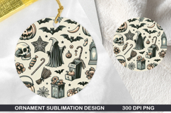 Halloween Stained Glass Ornament PNG, Digital Download File Product Image 1