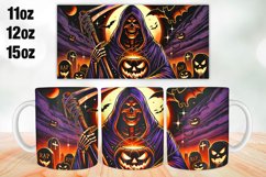 Halloween Skull Mug Wrap Sublimation 11oz, 12oz, 15oz Product Image 1