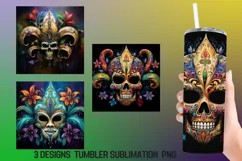 Mardi Gras Mask|Mardi Gras Tumbler Sublimation Design Product Image 1