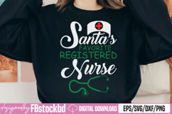Santa's Favorite Registered Nurse SVG Product Image 1