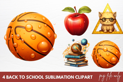 Watercolor Back To School Sublimation Clipart Product Image 1