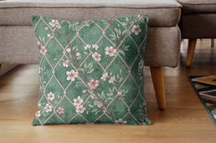 Emerald Toile Digital Paper Pack, Vintage Floral Toile Product Image 7