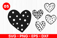 Polka Dot Heart Love Pattern SVG PNG Product Image 1