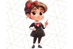 Cute Teacher Girls Clipart, School PNG, Teacher Sublimation Product Image 3