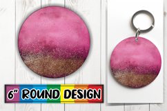 Sparkly Leopard Floral Sublimation Circle: Keychain &amp; Coaste Product Image 1