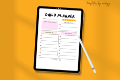 Canva Editable Daily Planner Template, Cute Pink Aesthetic Product Image 4