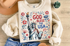 God Bless the USA PNG T-Shirt|4th of July PNG Sublimation Product Image 2