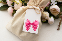 Neon Pink Glow Coquette Bow Clipart, glowing coquette bow Product Image 6