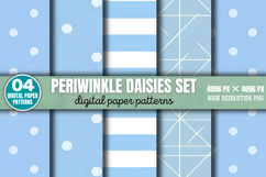 Periwinkle Daisies Set Digital Paper Background Bundle PNG Product Image 8
