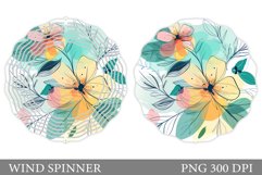 Flowers Wind Spinner Sublimation. Summer Wind Spinner Design Product Image 1