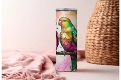 Alcohol Ink Rainbow Lovebirds Tumbler Wrap | 20oz Skinny PNG Product Image 6