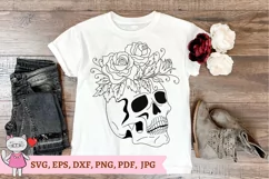 Skull with Roses Svg, Layered Svg, Sugar Skull Svg Product Image 4