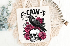 F-Caw-F PNG, Floral Skull Png, Spooky Bird Png, Crow Png. Product Image 6
