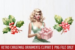 Retro Christmas Ornaments Clipart Product Image 1