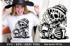 Melting Skeleton SVG Design - Skeleton T shirt Design Product Image 1
