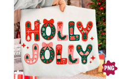 Preppy Holly Jolly Christmas PNG Product Image 1