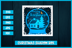 10 Christmas 3d paper cuts SVG I Christmas scene shadow box Product Image 8
