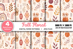 Fall Floral Digital Pattern JPG Product Image 1