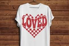 LOVED PNG | Checkered Heart Valentine Sublimation Design Product Image 4