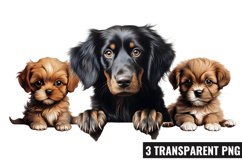 Peeking Dog Collection Clipart, Dog Collection Sublimation Product Image 1