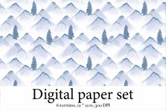 Mountain Landscape Seamless Pattern - Watercolor Mountains Product Image 7