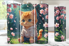 3 Cute Kitten Tumbler Sublimation, 20 oz Tumbler Wrap Product Image 2