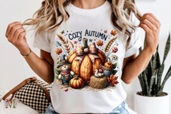 Cozy Autumn PNG, Rustic Scarecrow Pumpkin Fall Sublimation Product Image 7