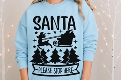 Santa Please Stop Here Svg, Christmas Vibes Svg. Product Image 8