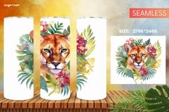 Embroidery Puma Tumbler Wrap | 20 oz | Sublimation Product Image 1