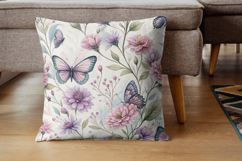 Wildflowers Butterfly Watercolor Pattern, Floral Butterfly Product Image 7