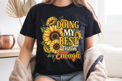 Doing My Best PNG, Sunflower Vintage Floral Sublimation Product Image 7