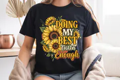 Doing My Best PNG, Sunflower Vintage Floral Sublimation Product Image 7