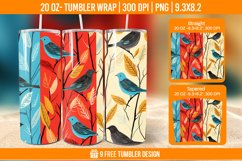 Sparrow Tumbler Wrap Designs, Sublimation Wrap Product Image 1
