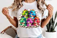 Baby Dinosaurs PNG, Clipart Wall Breakthrough Sublimation Product Image 6