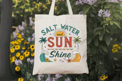 Salt Water and Sun Shine PNG, Retro Beach PNG Sublimation De Product Image 7
