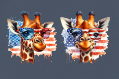 4th of July Giraffe sublimation print design PNG Product Image 2