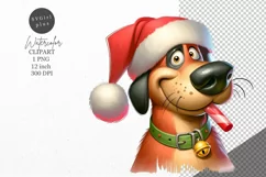 Christmas clipart, Dog clipart, Winter sublimation Product Image 1